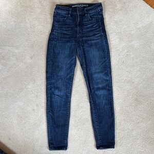 American Eagle Outfitters High-Rise Skinny Jeans in Dark Indigo